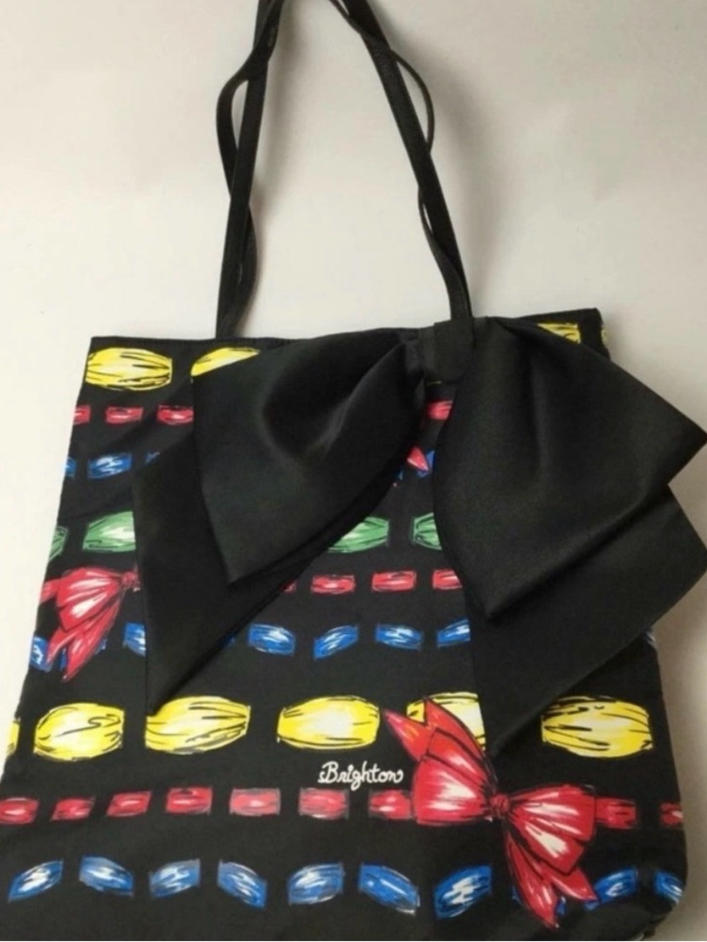 Brighton Take a Beau Black Large Bow Tote Bag NWT